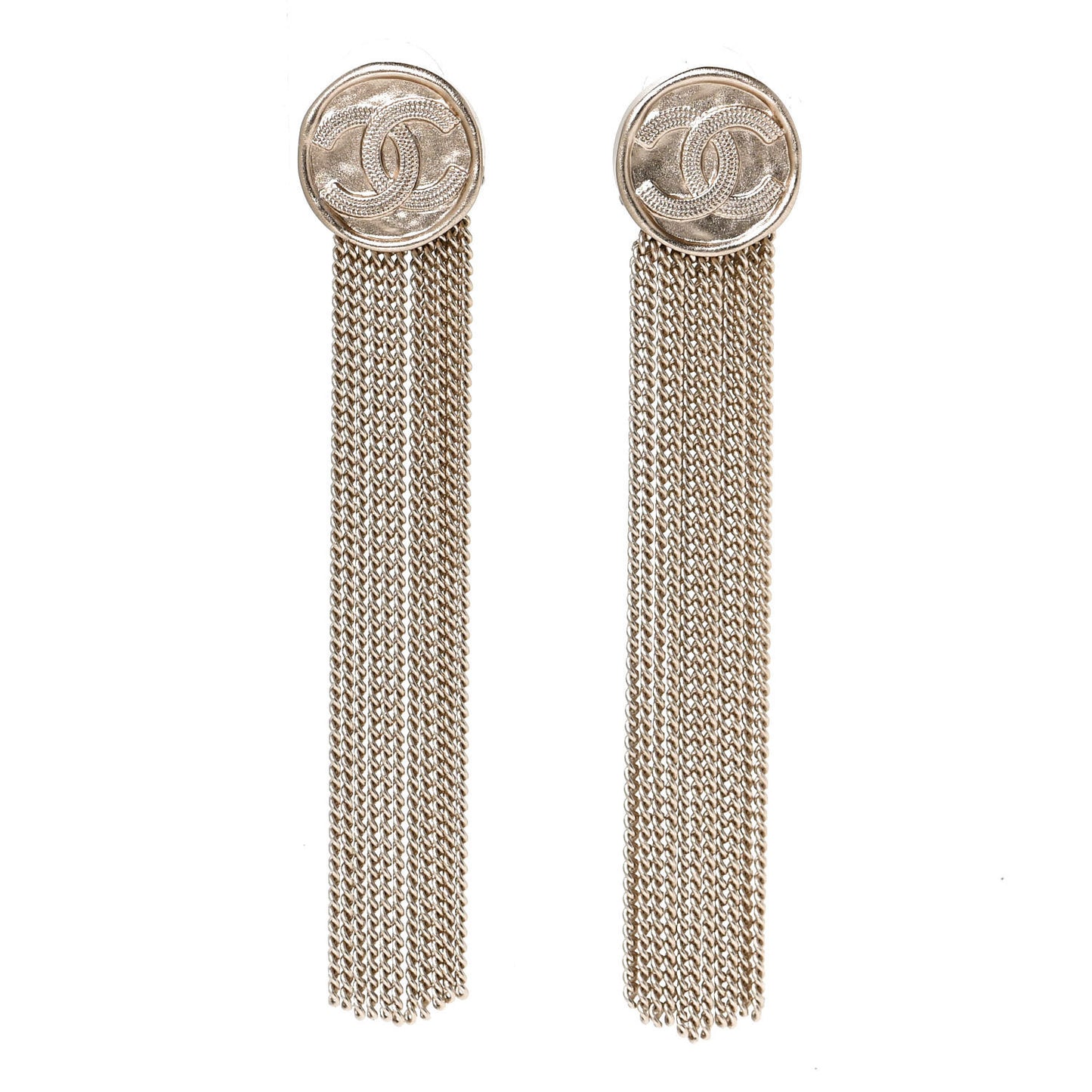 Chain CC Dangle Earrings Gold
