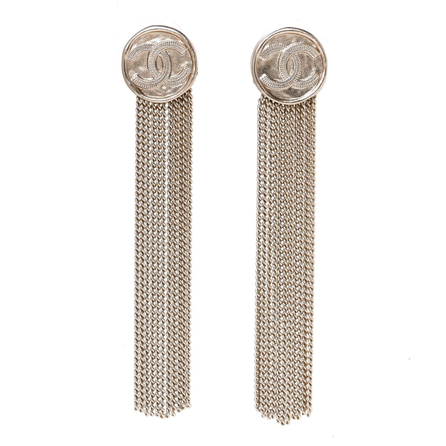 Chanel Chain CC Dangle Earrings Gold 1 of 6