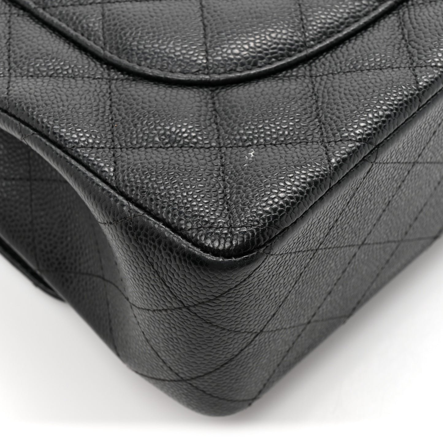 Caviar Quilted Jumbo Double Flap Black