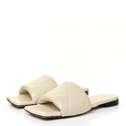 Bottega Veneta Nappa Quilted Rubber Lido Flat Sandals 37.5 Sea Salt 3 of 12