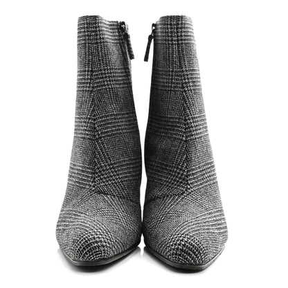 Balenciaga Wool Plaid Ankle Boots 41 Black White 3 of 10