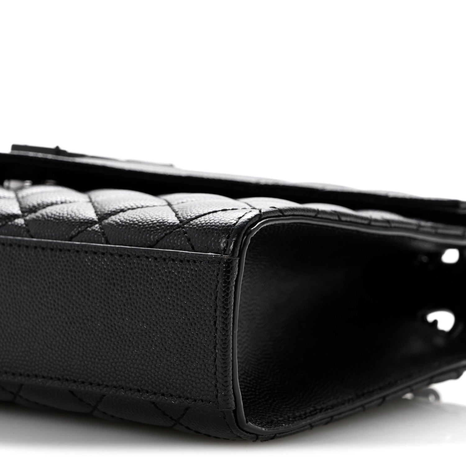 Saint Laurent Grain De Poudre Textured Mixed Matelasse Triquilt Medium Monogram Monochrome Satchel Black 9 of 12