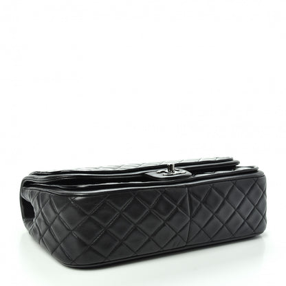 Chanel Patent Quilted Jumbo Classic Twist Flap Bag Black 4 of 10