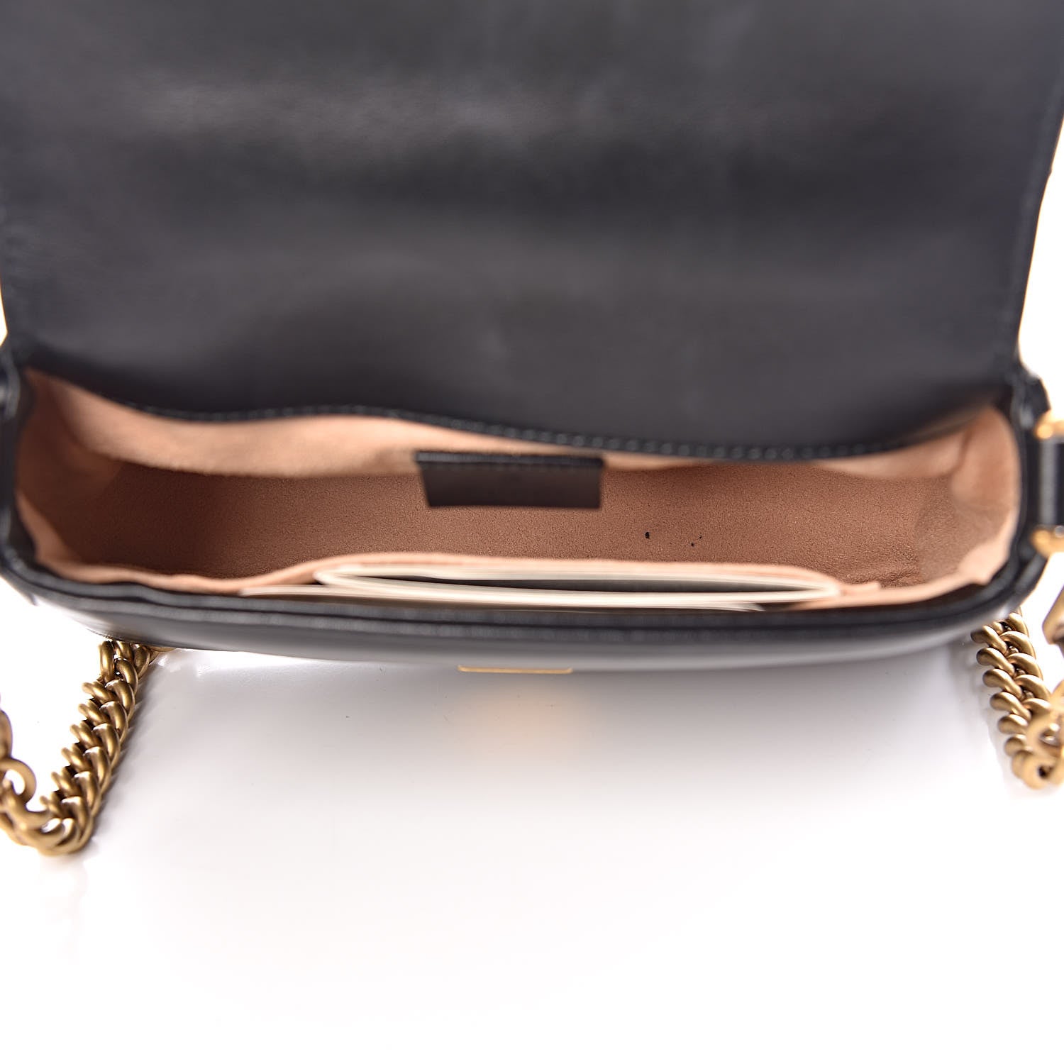Gucci Calfskin Matelasse Mini GG Marmont Top Handle Shoulder Bag Black 5 of 10