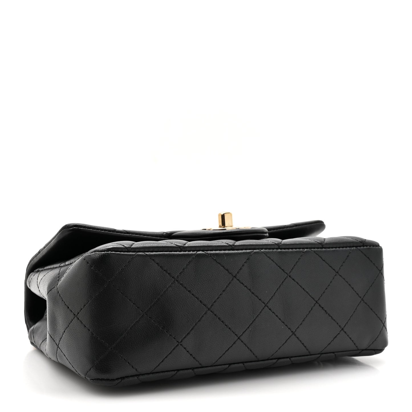 Lambskin Quilted Mini Coco Charms Rectangular Flap Black