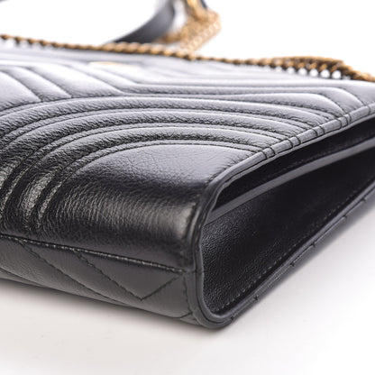 Gucci Azalea Calfskin Matelasse Heart Medium GG Marmont Slim Shoulder Bag Black 10 of 10