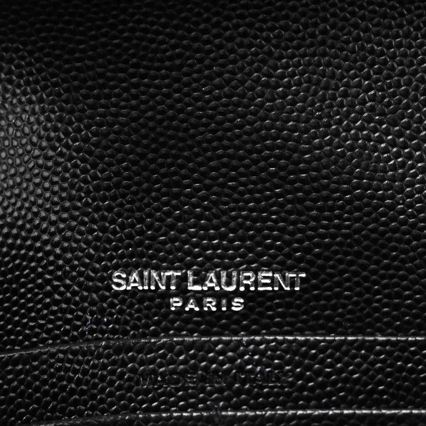 Grain De Poudre Matelasse Chevron Monogram Envelope Chain Wallet Black