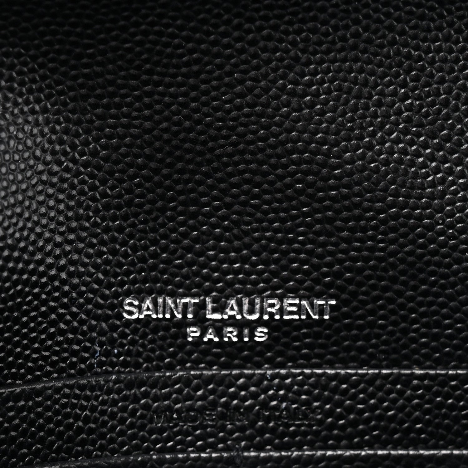 Saint Laurent Grain De Poudre Matelasse Chevron Monogram Envelope Chain Wallet Black 6 of 13
