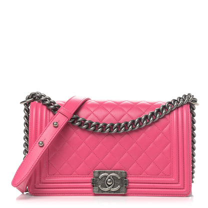 Chanel Lambskin Quilted Medium Boy Flap Pink 1 of 11