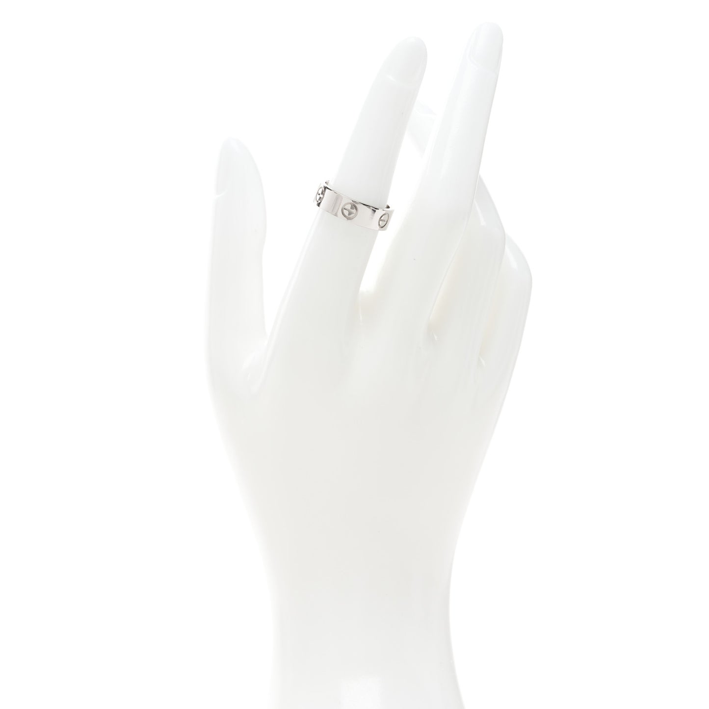 18K White Gold 5.5mm LOVE Ring 52 6