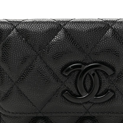 Chanel Caviar Quilted My Everything Belt Flap Card Holder Black 8 of 11