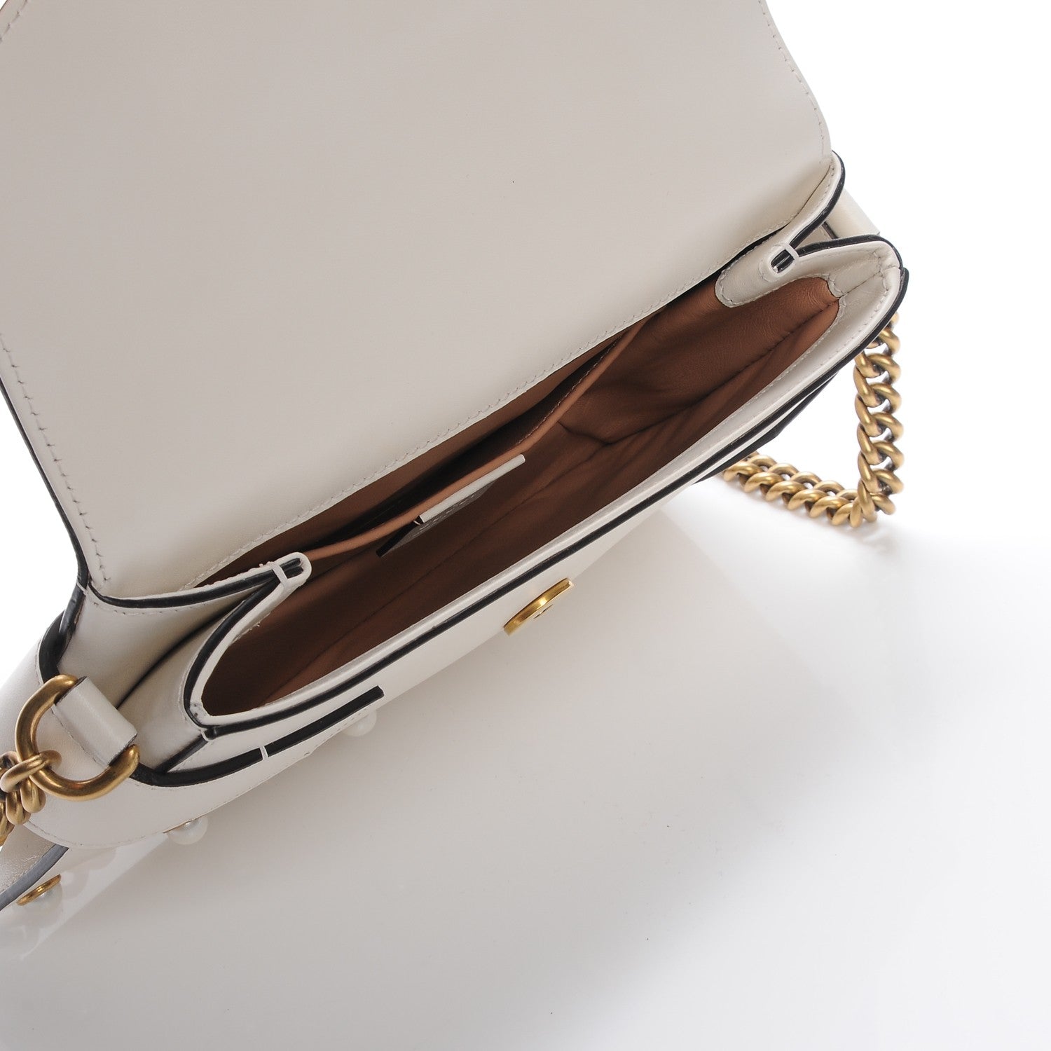 Gucci Nappa Pearl Studded Mini Queen Margaret Broadway Shoulder Bag Mystic White 7 of 9
