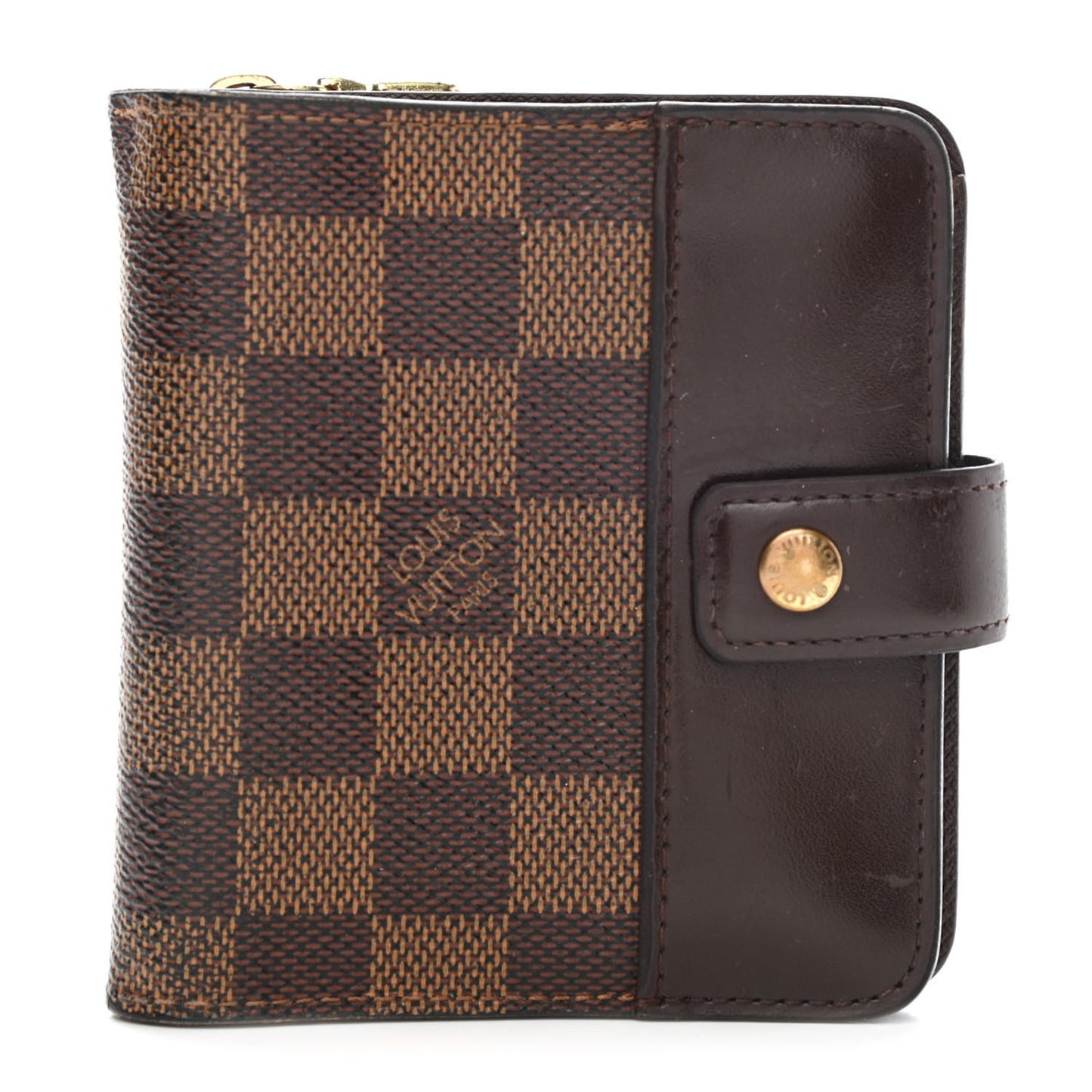 Damier Ebene Zippe Zipped Compact Wallet