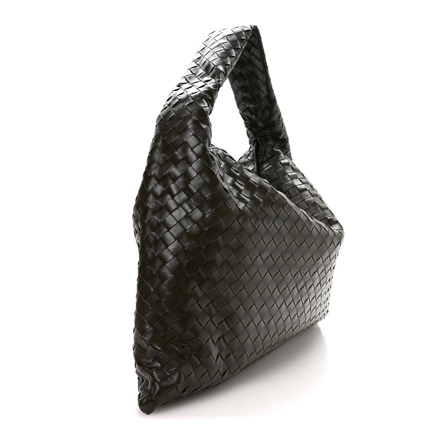Calfskin Intrecciato Large Hop Kaki