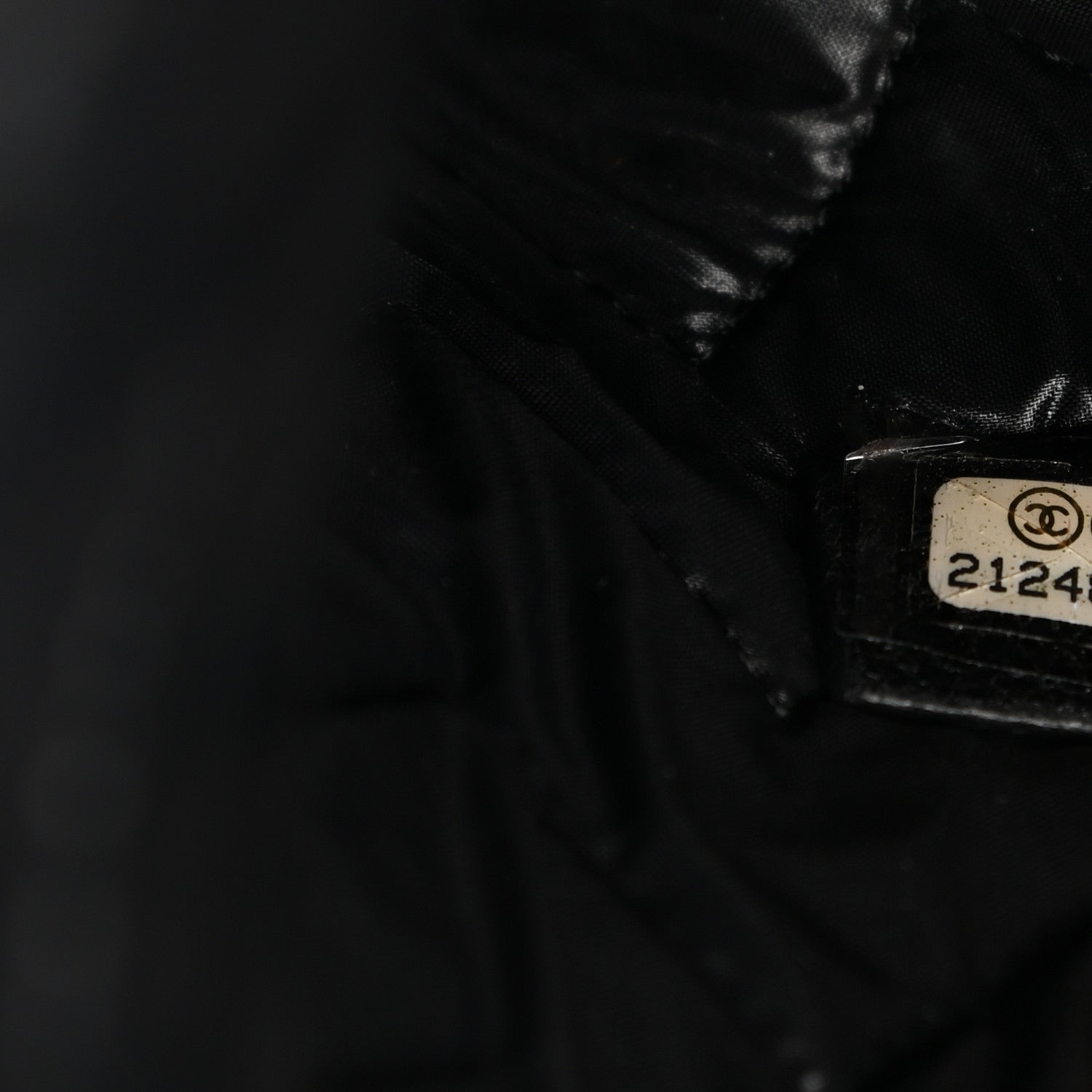 Chanel Sheepskin Chevron Quilted Medium Cosmetic Case Black 7 of 9