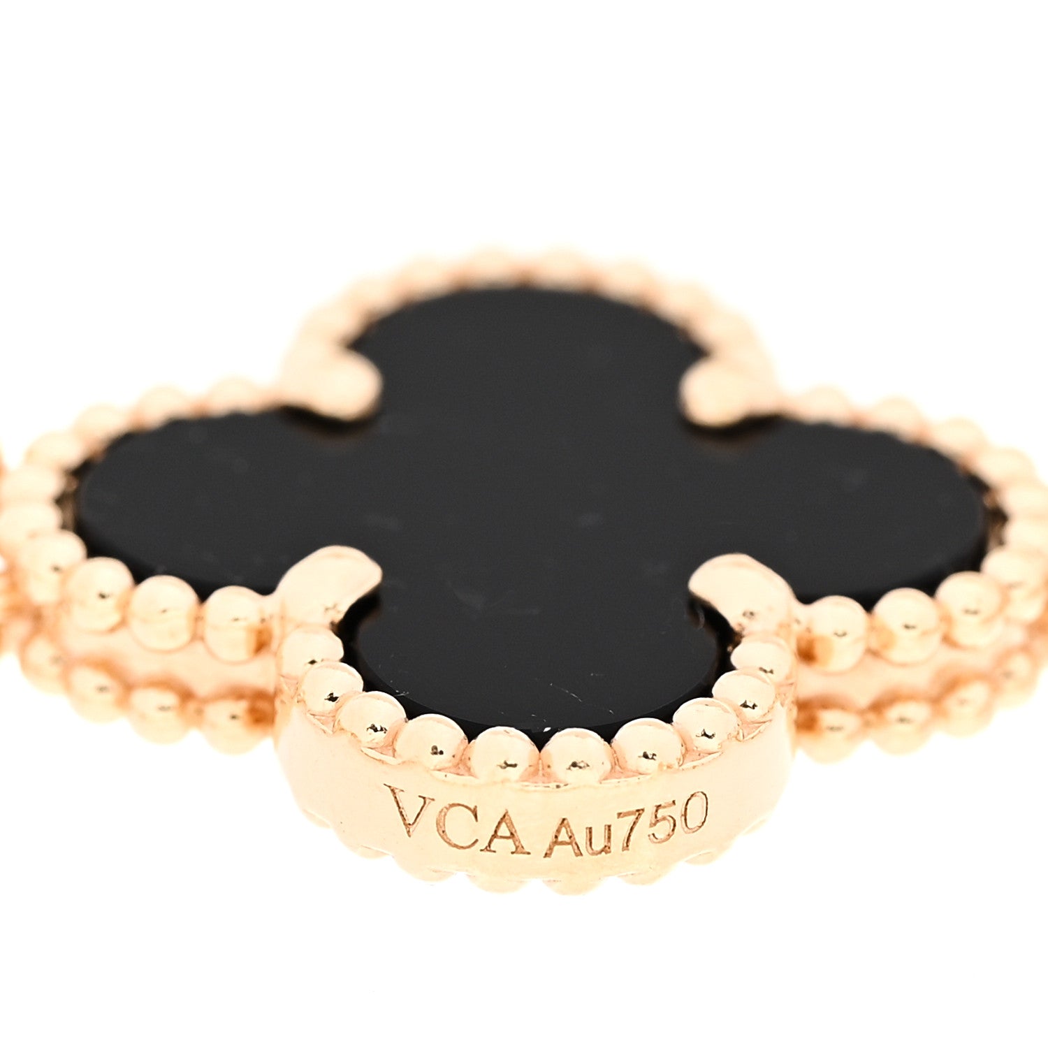 Van Cleef & Arpels 18K Yellow Gold Black Onyx 5 Motifs Vintage Alhambra Bracelet 5 of 6