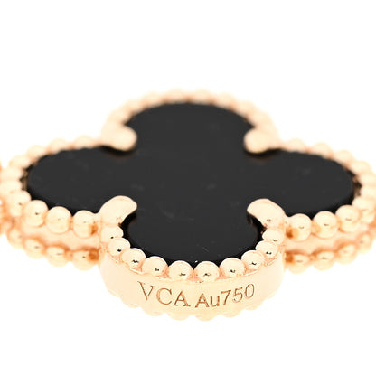 Van Cleef & Arpels 18K Yellow Gold Black Onyx 5 Motifs Vintage Alhambra Bracelet 5 of 6