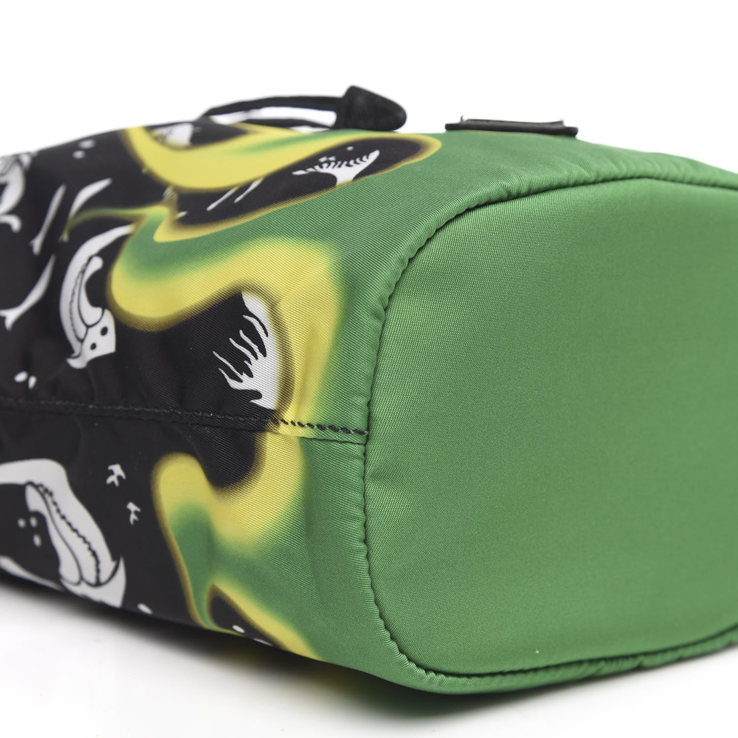 Prada Saffiano Tessuto Nylon Sirene Bucket Wristlet Mango 8 of 9