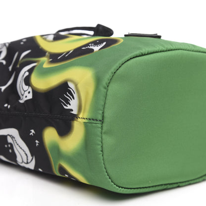 Prada Saffiano Tessuto Nylon Sirene Bucket Wristlet Mango 8 of 9