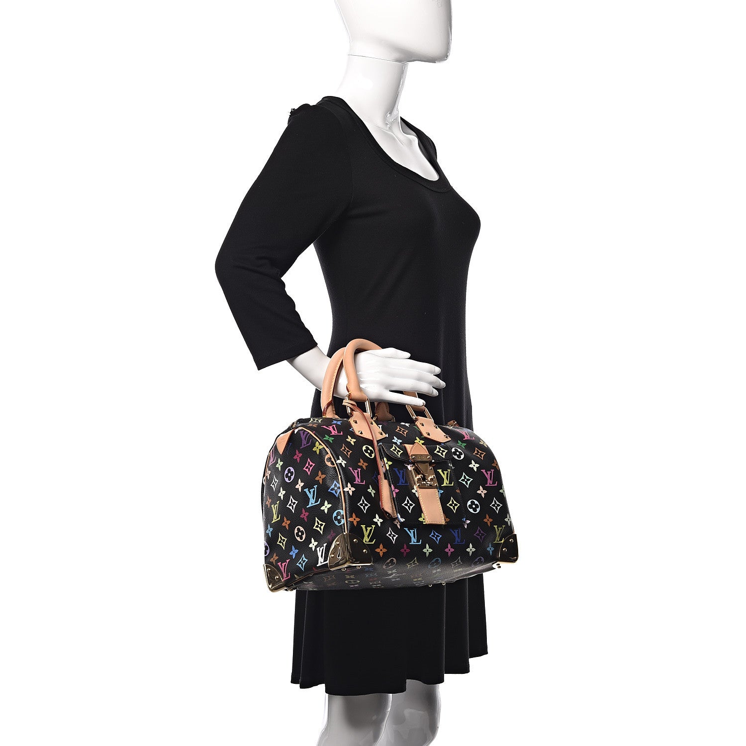 Louis Vuitton Monogram Multicolor Speedy 30 Black 2 of 10