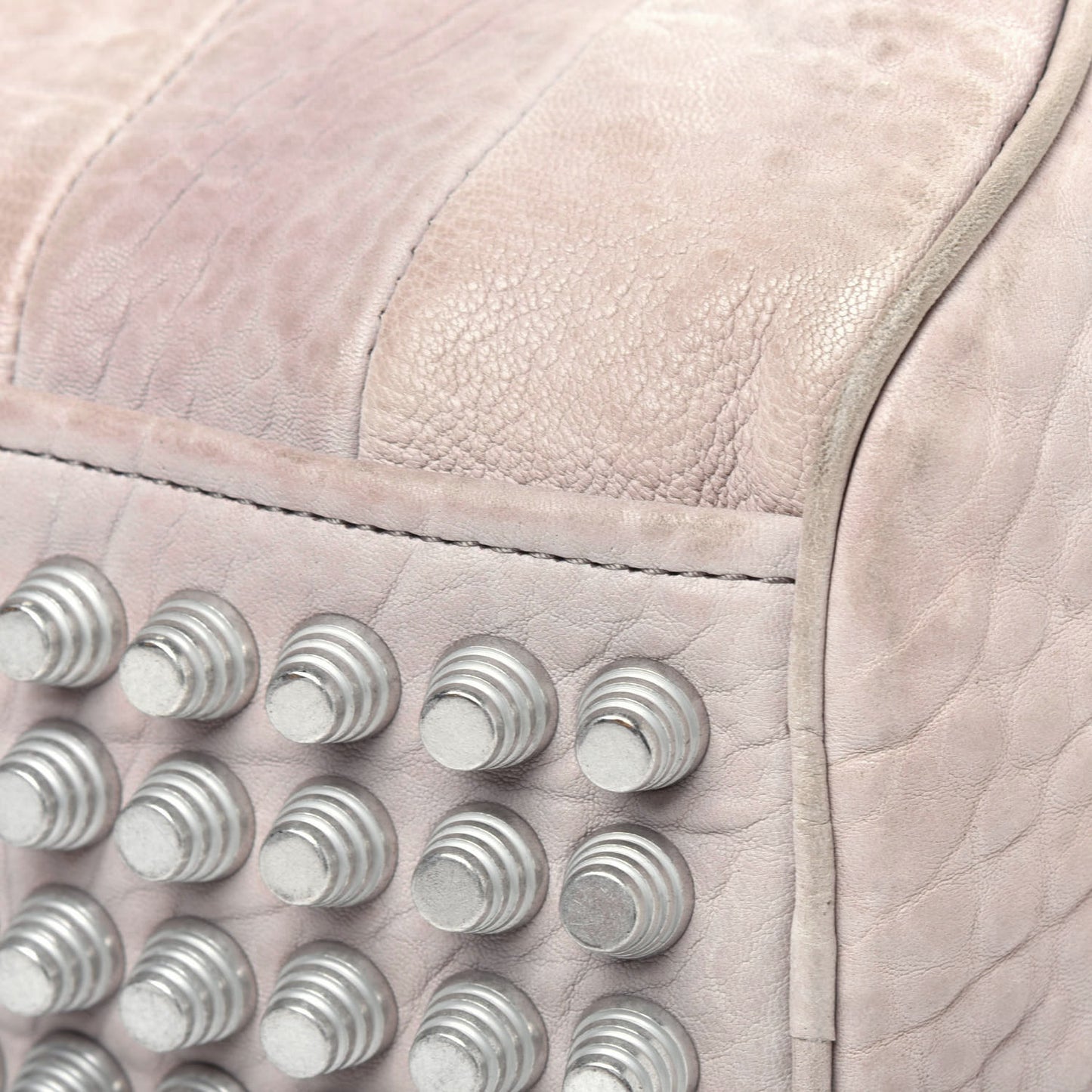 Pebbled Lambskin Rocco Silver Hardware Grey