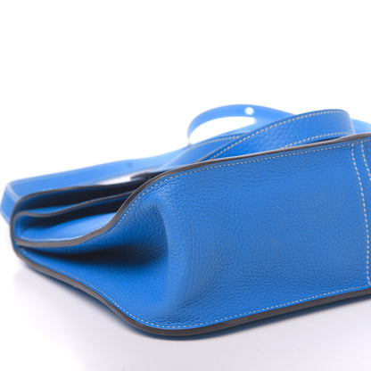Hermes Taurillon Clemence Halzan 31 GM Bleu Hydra 10 of 11