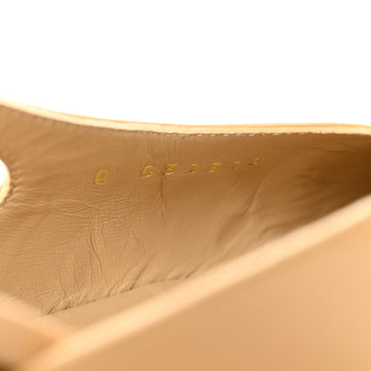 Chanel Goatskin Grosgrain Cap Toe CC Slingback Pumps 36 Beige Black 8 of 9