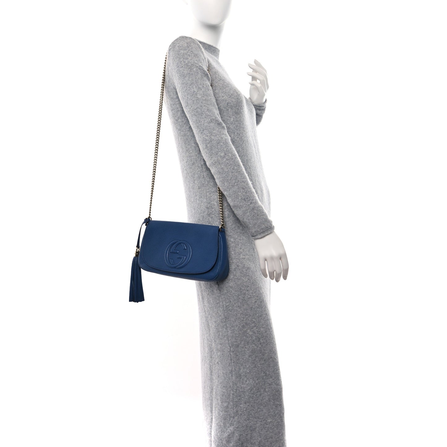 Pebbled Calfskin Medium Soho Flap Crossbody Caspian