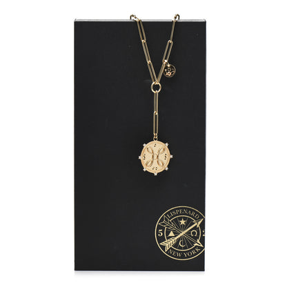 Foundrae 18K Yellow Gold Diamond Large Love Medallion Extended Clip Extension Chain Necklace 7 of 7