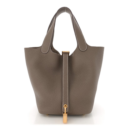 Hermes Taurillon Clemence Picotin Lock 18 PM Etoupe 1 of 10