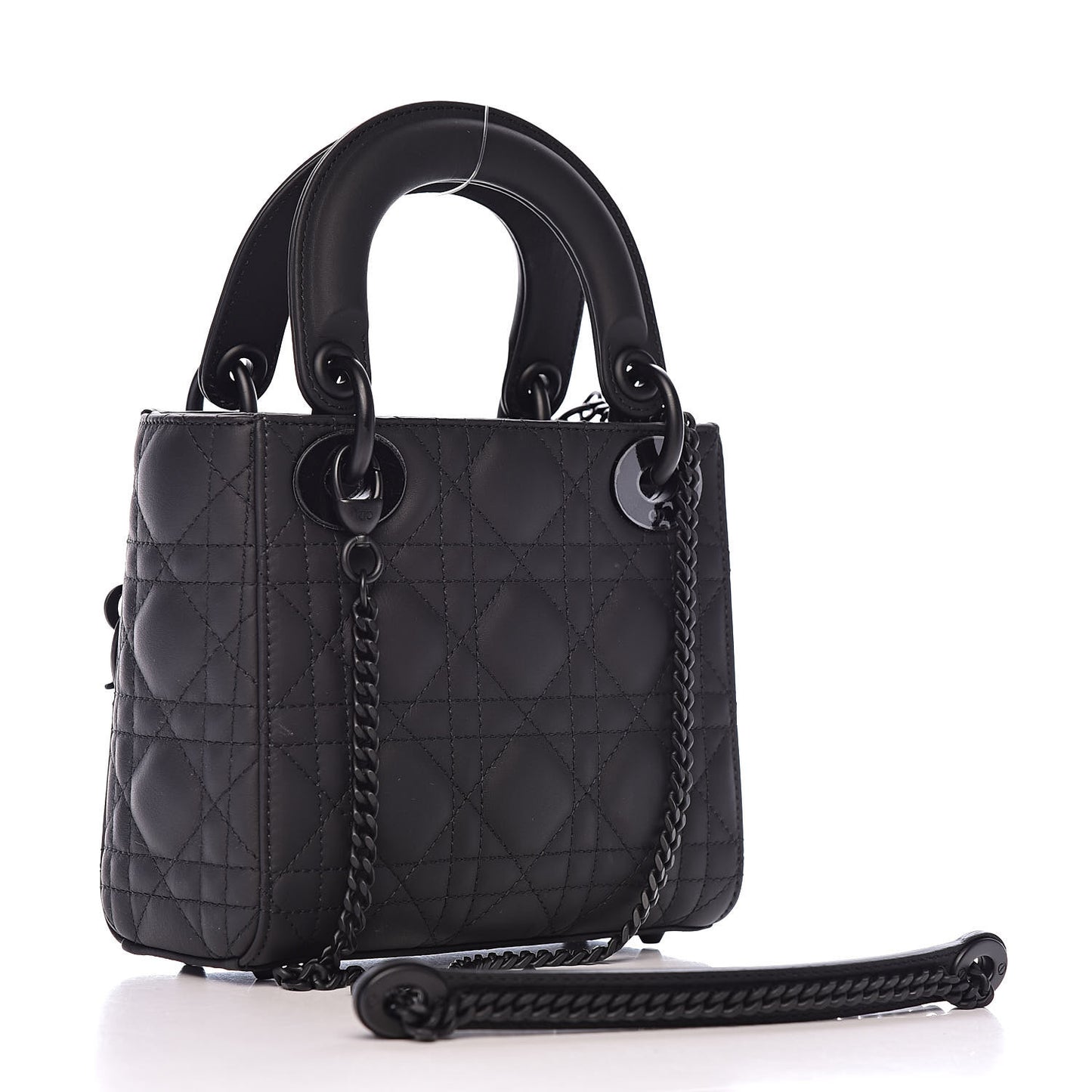 Ultra Matte Calfskin Cannage Mini Lady Dior Black