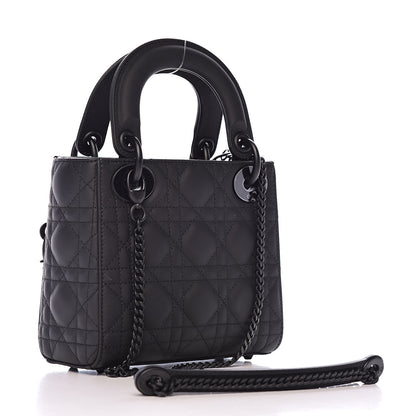 Christian Dior Ultra Matte Calfskin Cannage Mini Lady Dior Black 3 of 11