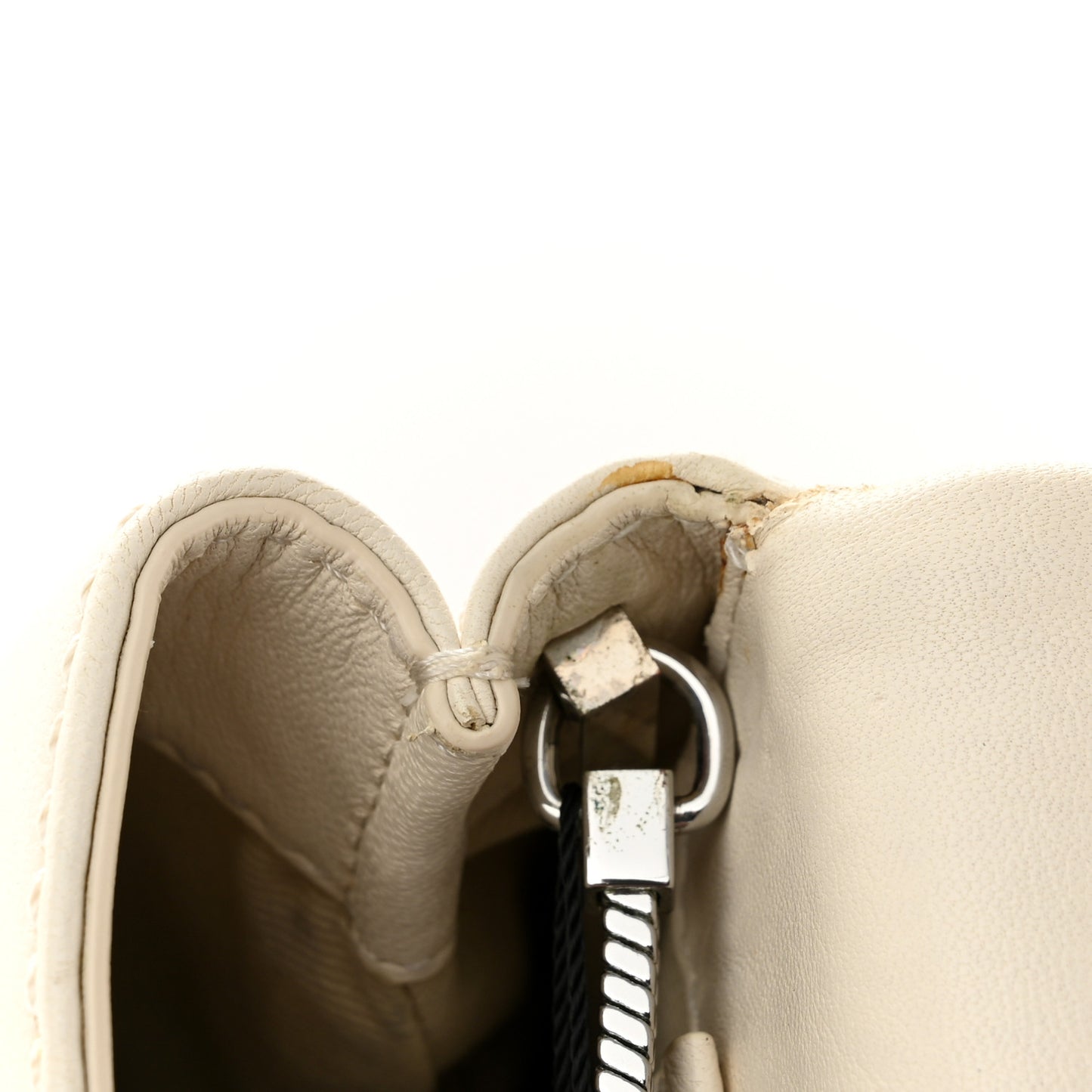 Calfskin Alix Soft Flap Clutch White