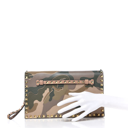 Valentino Garavani Nappa Canvas Camouflage Rockstud Wristlet Clutch Multicolor 2 of 6