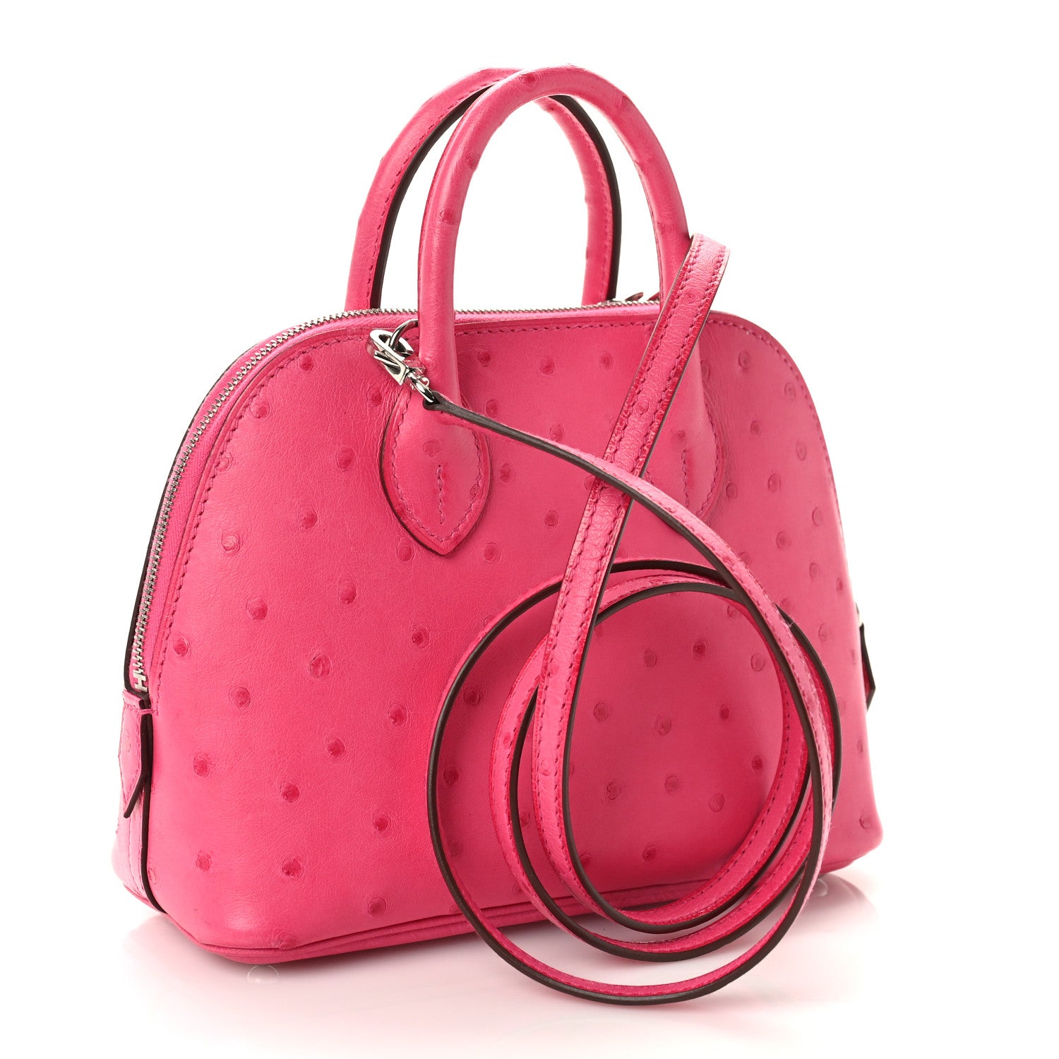 Hermes Ostrich Bolide Mini 1923 Rose Tyrien 2 of 9