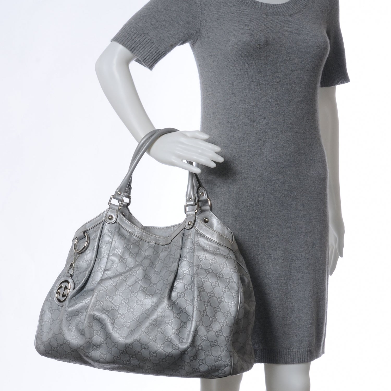 Gucci Guccissima Large Sukey Silver 2 of 11