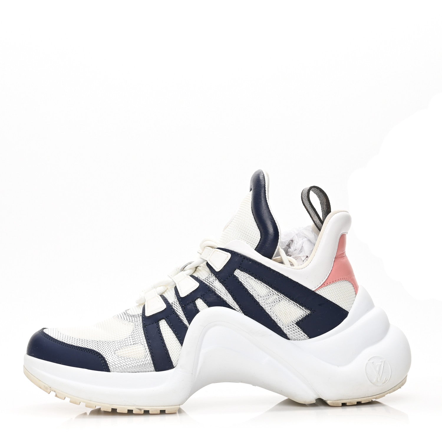 Louis Vuitton Calfskin Technical Nylon LV Archlight Sneaker 39 White Blue Pink 1 of 7
