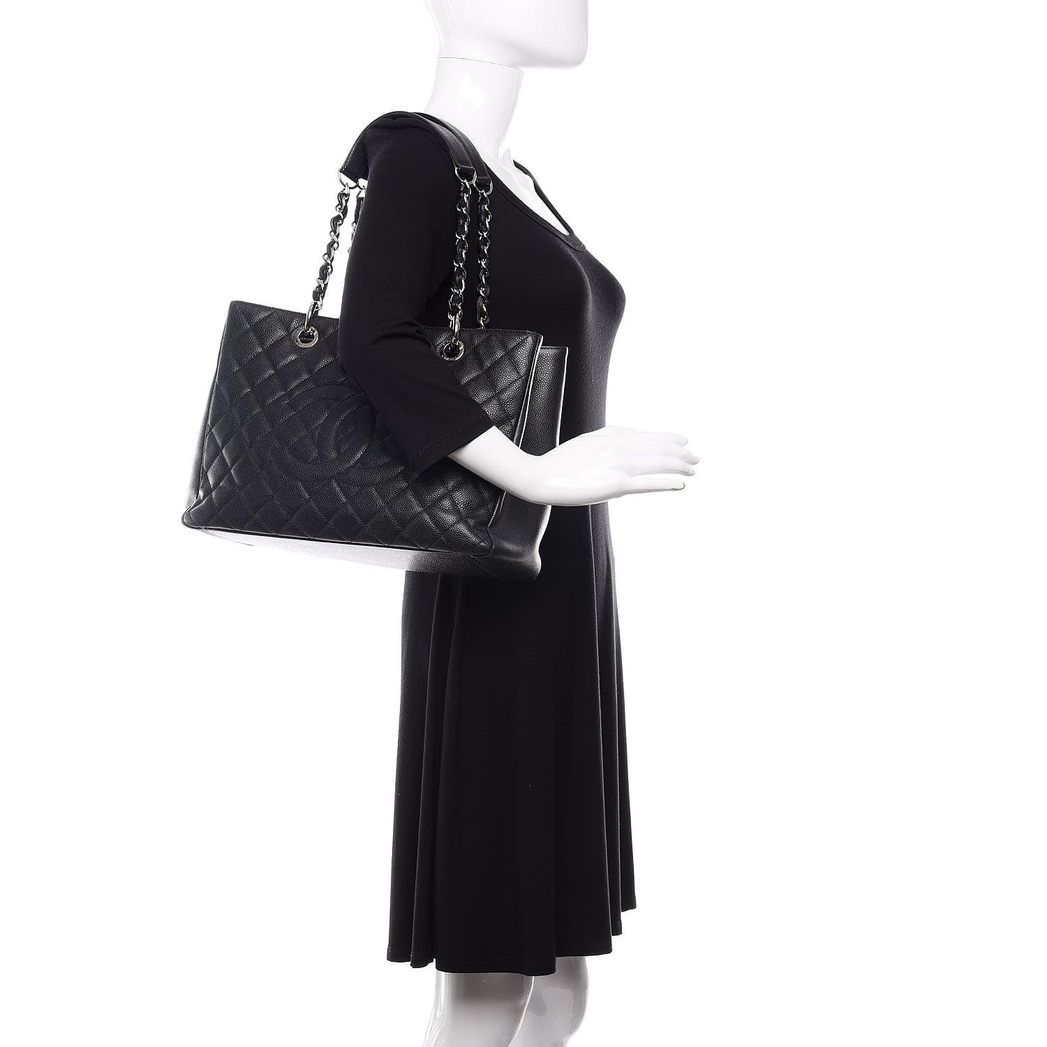 Chanel Caviar Quilted Grand Shopping Tote GST Black 2 of 10