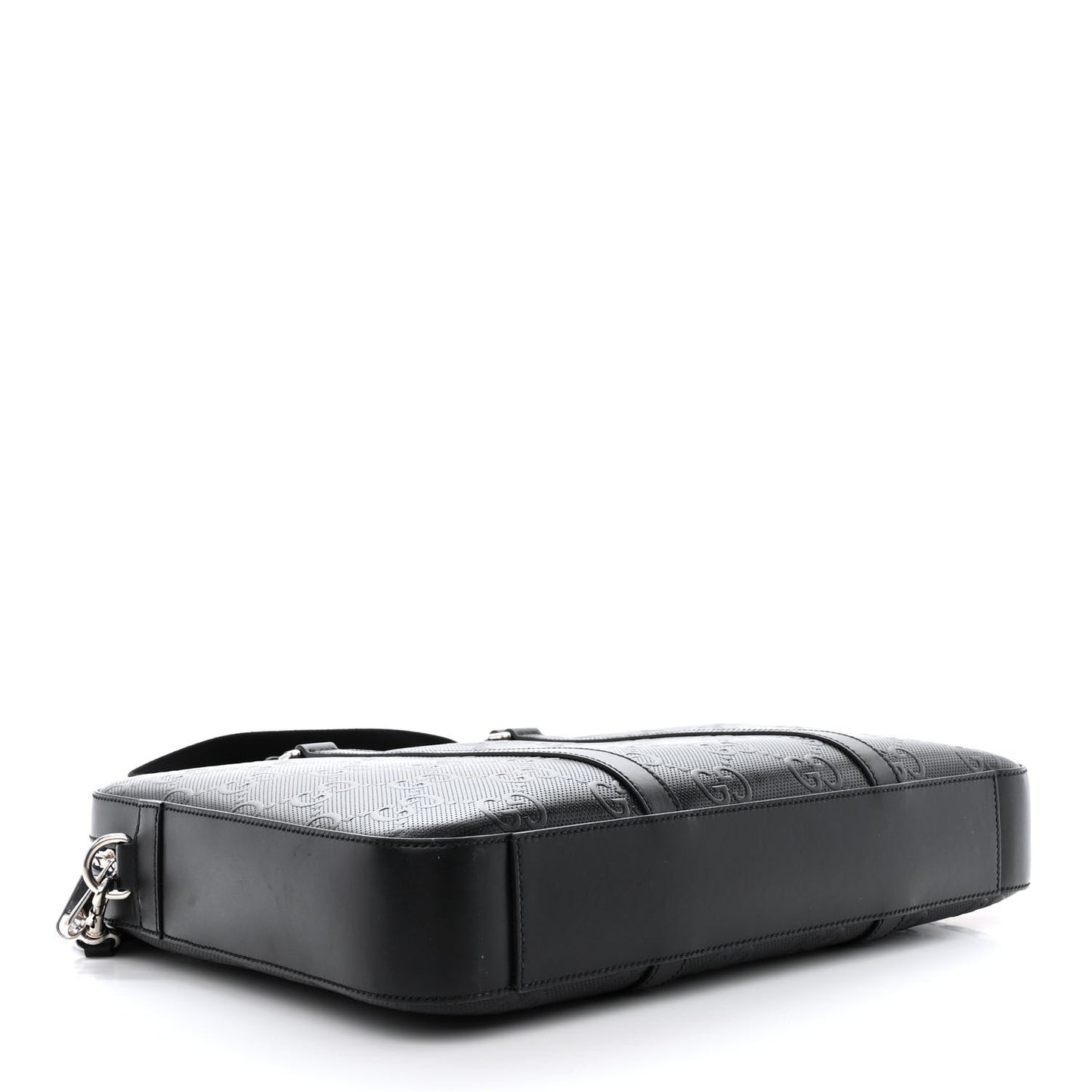 Calfskin GG Tennis Embossed Briefcase Black