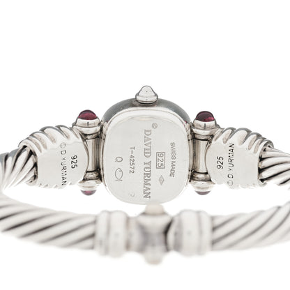 David Yurman Sterling Silver Diamond Bezel Mother of Pearl Pink Tourmaline 21mm Classic Cable Quartz Watch 4 of 4