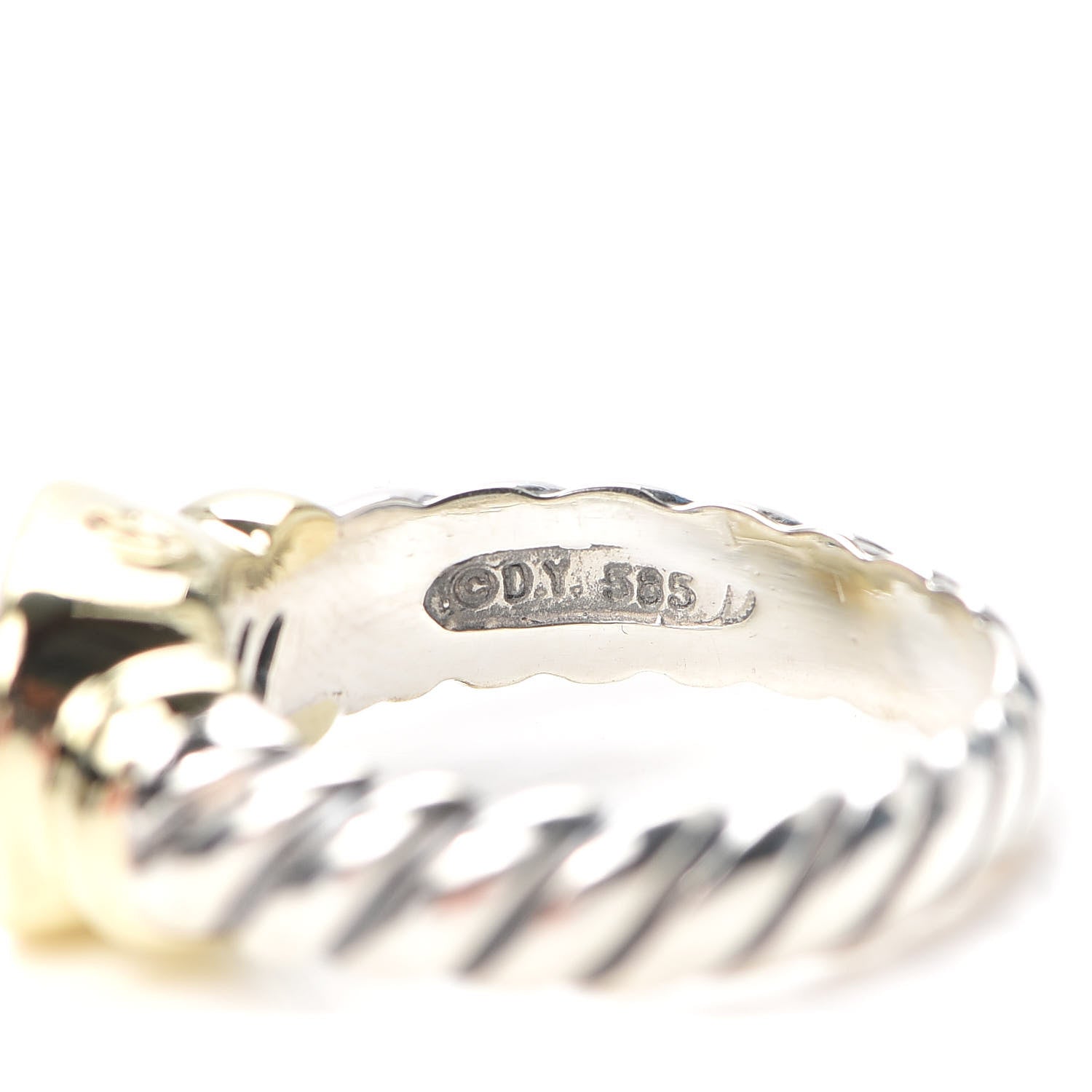 David Yurman Sterling Silver 14K Yellow Gold Blue Topaz 10mm Noblesse Ring 56 7.5 5 of 5