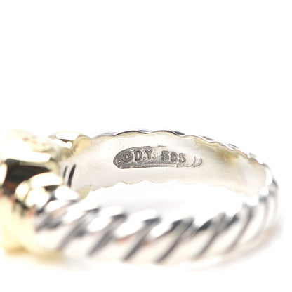 David Yurman Sterling Silver 14K Yellow Gold Blue Topaz 10mm Noblesse Ring 56 7.5 5 of 5