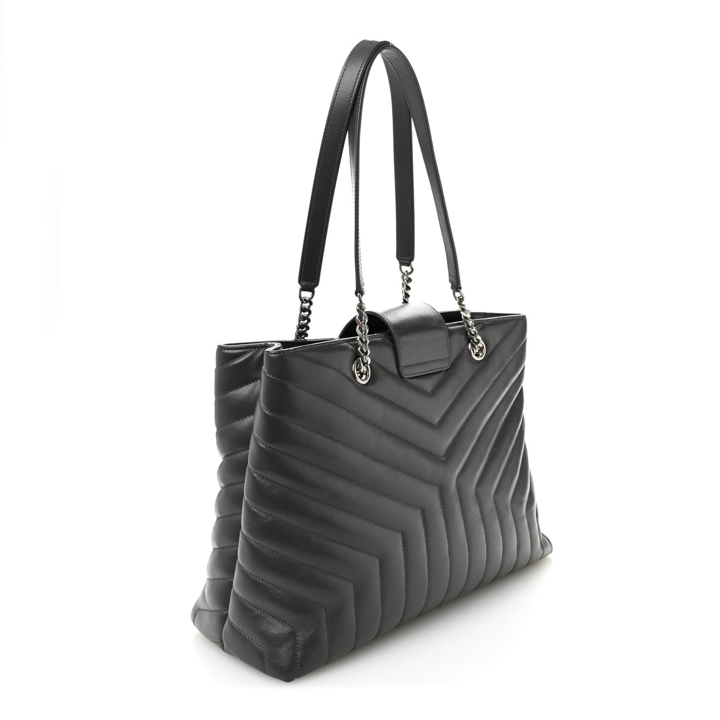 Calfskin Y Quilted Monogram Large Loulou Shopper Storm