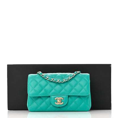 Chanel Caviar Quilted Mini Rectangular Flap Turquoise 11 of 11