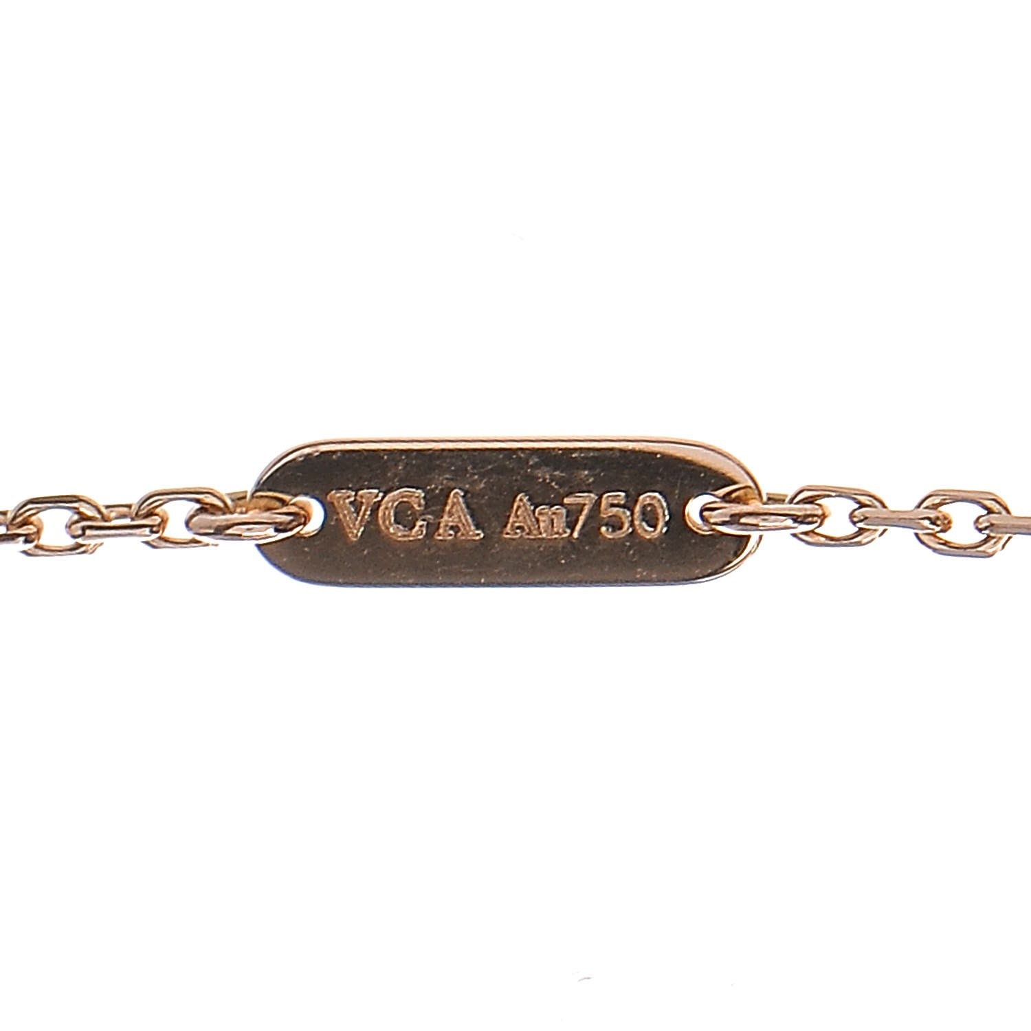 Van Cleef & Arpels 18K Rose Gold Diamond Letterwood Vintage Alhambra Pendant Necklace 5 of 7