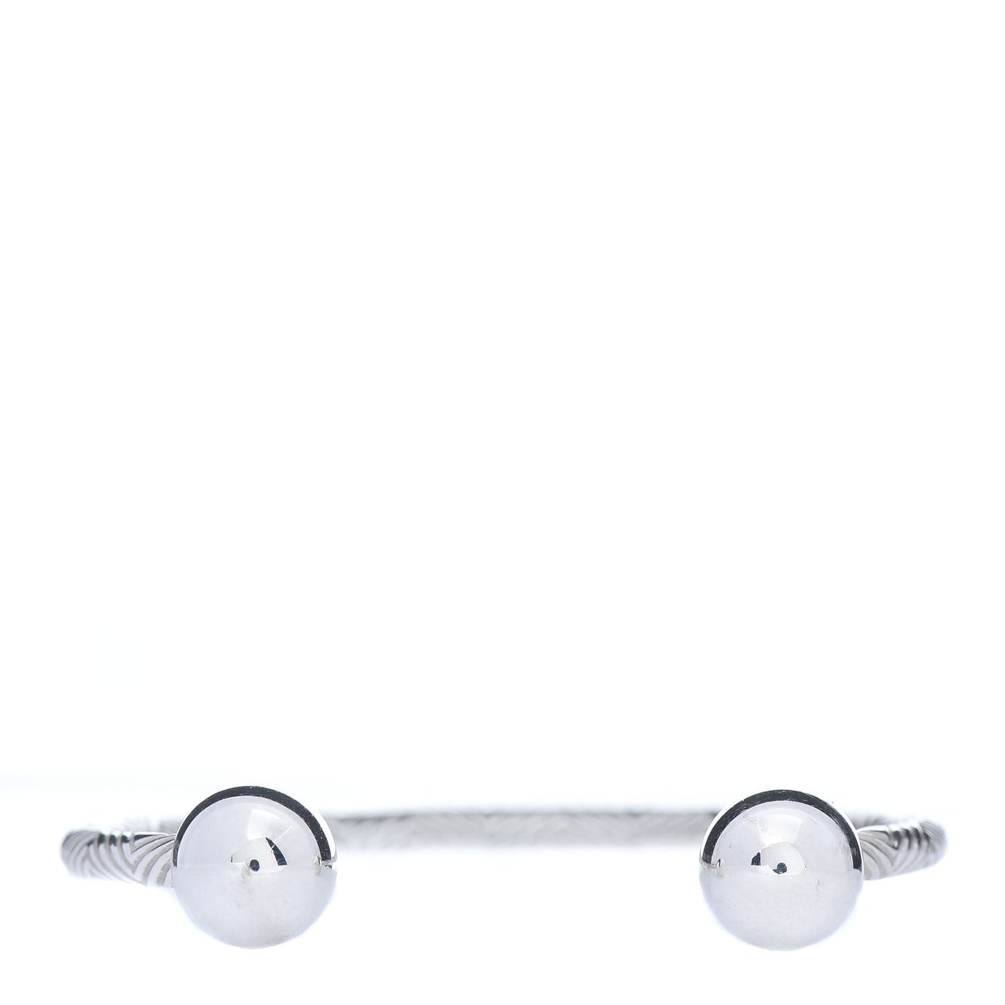 Sterling Silver Textured Barbell Cuff Bracelet