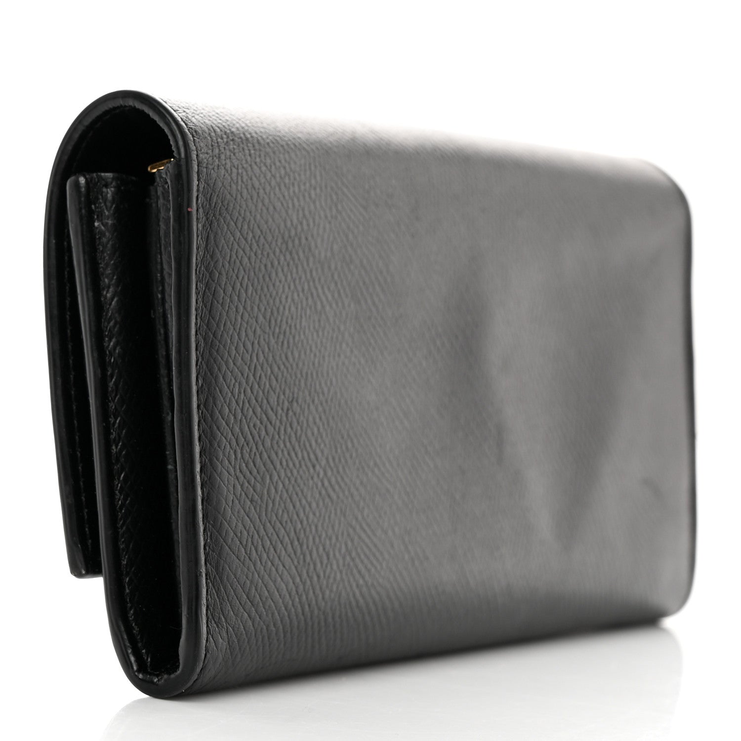 Celine Grained Calfskin Large Flap Wallet Black 3 of 17
