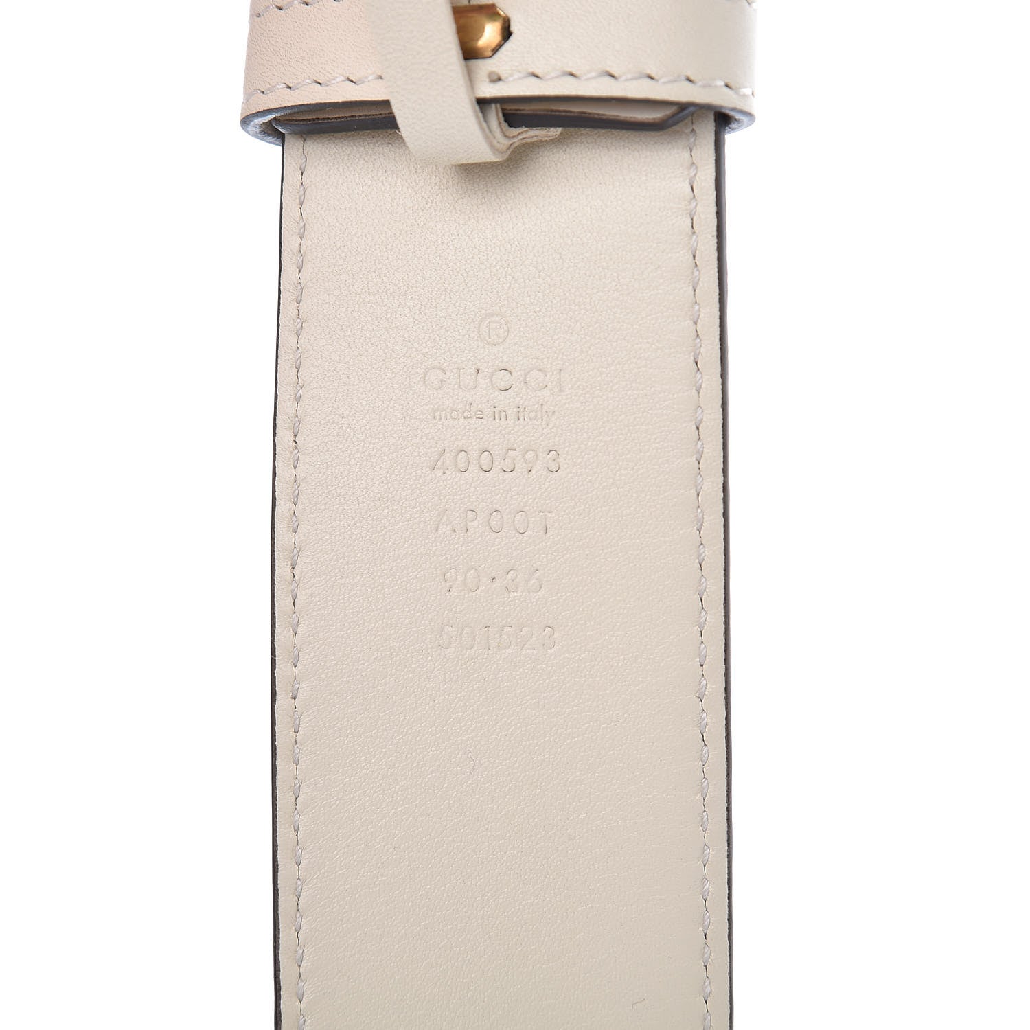 Gucci Calfskin Double G 40mm Belt 90 36 Mystic White 4 of 6