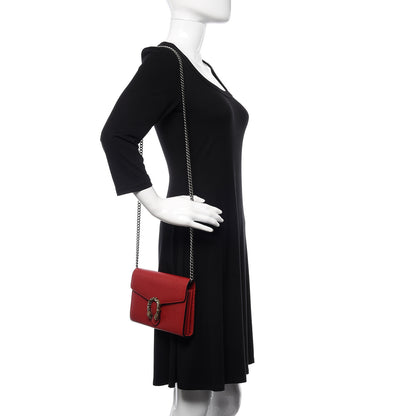 Gucci Calfskin Mini Dionysus Chain Wallet Hibiscus Red 2 of 11