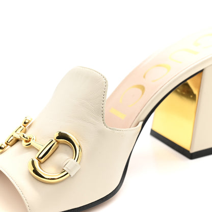 Gucci Nappa Horsebit 75mm Slide Sandals 37 Mystic White 12 of 12